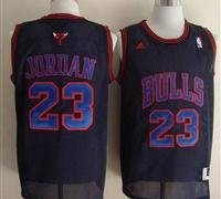 Chicago Bulls #23 Michael Jordan Black(Blue No.) NBA Jersey