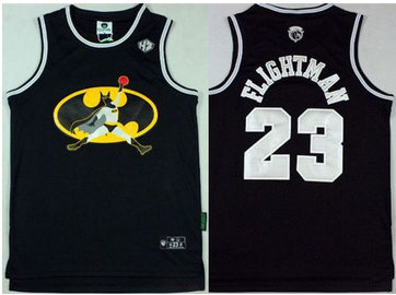 Chicago Bulls #23 Michael Jordan Black FlightMan Stitched NBA Jersey