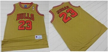 Chicago Bulls #23 Michael Jordan Gold 1997 Throwback Classic NBA Jersey