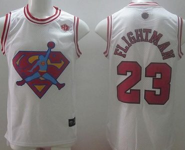Chicago Bulls #23 Michael Jordan White Flightman Stitched NBA Jersey