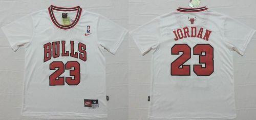 Chicago Bulls #23 Michael Jordan White Short Sleeve Stitched NBA Jersey