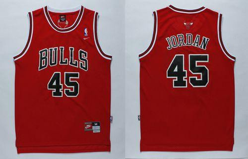 Chicago Bulls #45 Jordan Stitched Red NBA Jersey