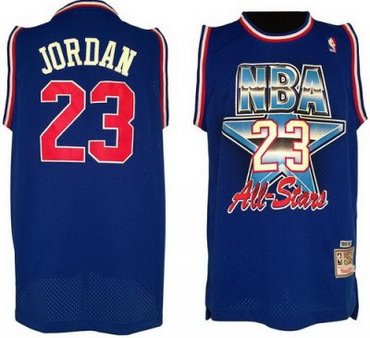 Chicago Bulls 23 Michael Jordan 1992-93 All Star Blue M&N NBA Jerseys