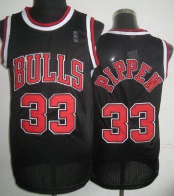 Chicago Bulls 33 Scottie Pippen Black Hardwood Classics Revolution 30 NBA Jerseys