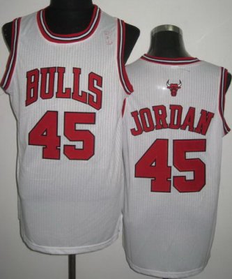 Chicago Bulls 45 Michael Jordan White Revolution 30 NBA Jerseys