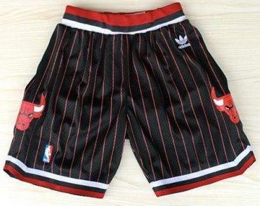Chicago Bulls Black Red Strip Swingman NBA Shorts