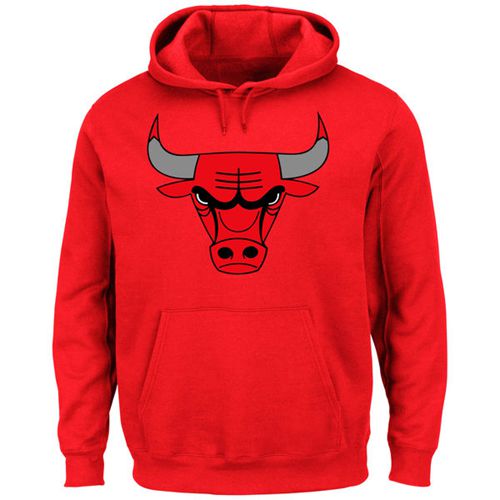 Chicago Bulls Majestic Current Logo Tech Patch Pullover Hoodie Red Chicago Bulls Majestic Current Logo Tech Patch Pullover Hoodie Red