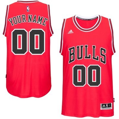 Chicago Bulls Red Men's Customize New Rev 30 Jersey Chicago Bulls Red Men's Customize New Rev 30 Jersey