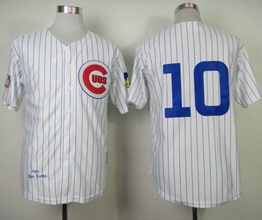 Chicago Cubs #10 Ron Santo White Mitchell and Ness 1969 Throwback Baseball Jersey