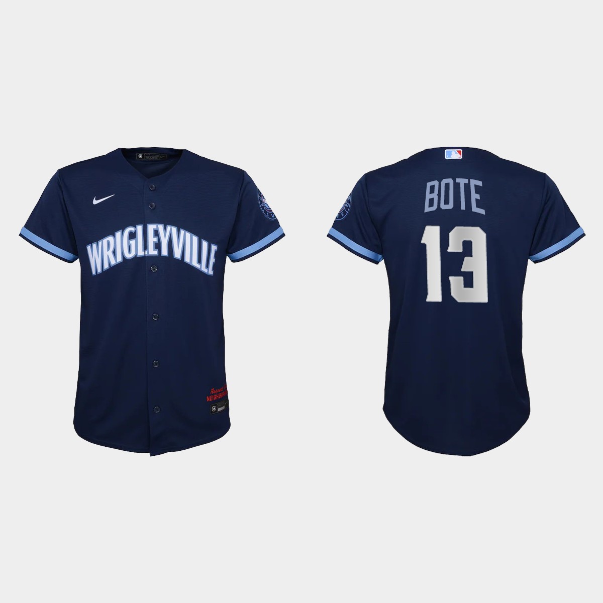Chicago Cubs #13 David Bote Youth Nike 2021 City Connect Navy MLB Jersey Chicago Cubs #13 David Bote Youth Nike 2021 City Connect Navy MLB Jersey