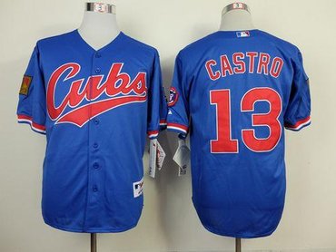 Chicago Cubs #13 Starlin Castro Blue 1994 Turn Back The Clock Stitched Baseball Jersey