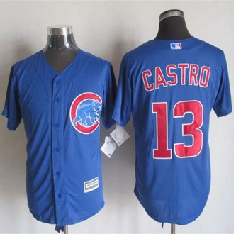 Chicago Cubs #13 Starlin Castro Blue New Cool Base Stitched Baseball Jersey