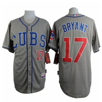 Chicago Cubs #17 Kris Bryant Grey Alternate Road Cool Base Stitched Baseball Jersey
