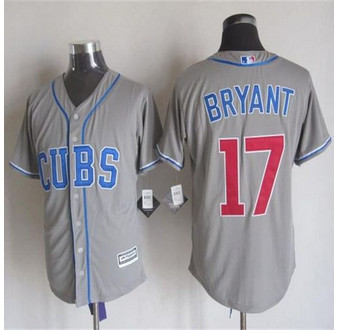 Chicago Cubs #17 Kris Bryant Grey Alternate Road New Cool Base Stitched Baseball Jersey