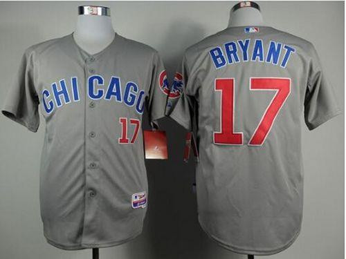 Chicago Cubs #17 Kris Bryant Grey Road Cool Base Stitched Baseball Jersey