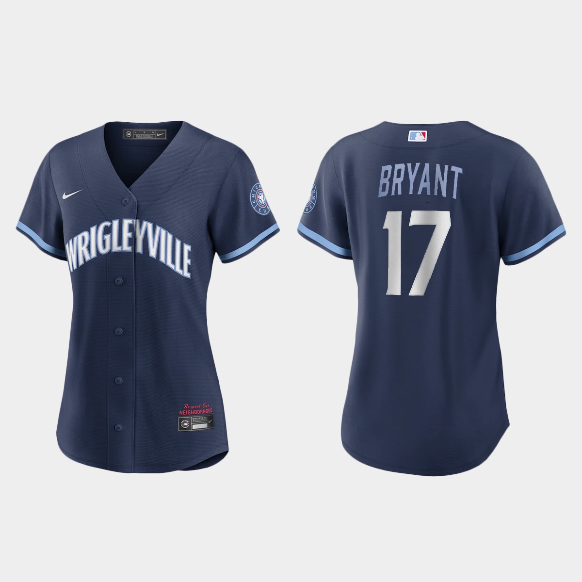 Chicago Cubs #17 Kris Bryant Women's Nike 2021 City Connect Navy MLB Jersey Chicago Cubs #17 Kris Bryant Women's Nike 2021 City Connect Navy MLB Jersey