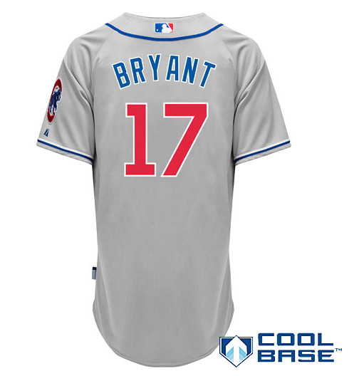 Chicago Cubs #17 kris BRYANT Cool Base MLB gray jerseys