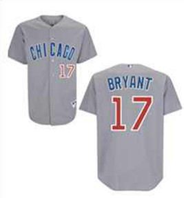 Chicago Cubs #17 kris BRYANT MLB grey jersey