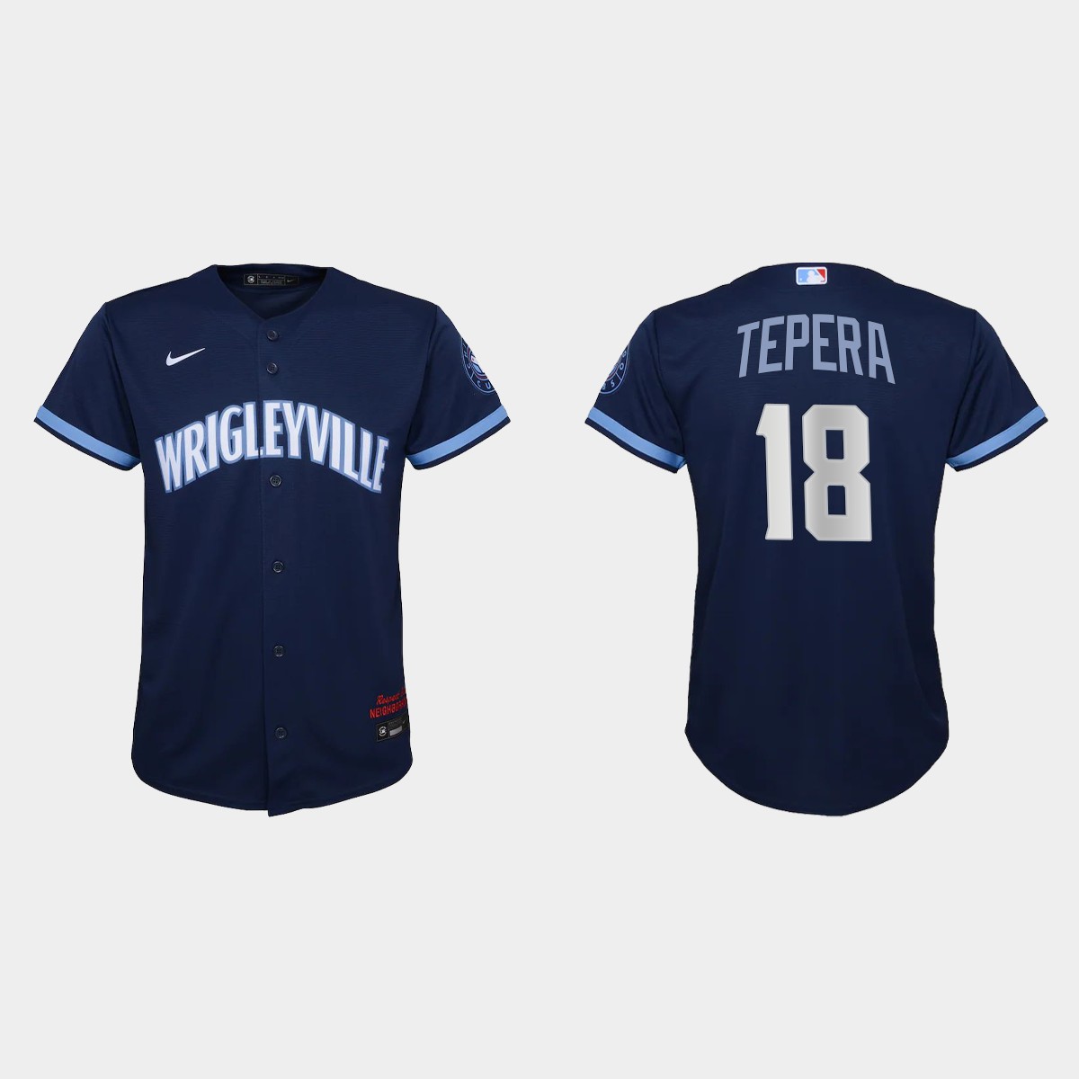 Chicago Cubs #18 Ryan Tepera Youth Nike 2021 City Connect Navy MLB Jersey Chicago Cubs #18 Ryan Tepera Youth Nike 2021 City Connect Navy MLB Jersey