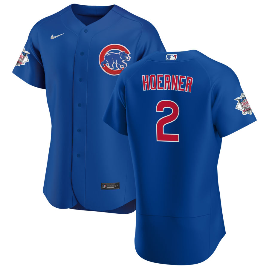 Chicago Cubs #2 Nico Hoerner Men's Nike Royal Alternate 2020 Authentic Player Jersey