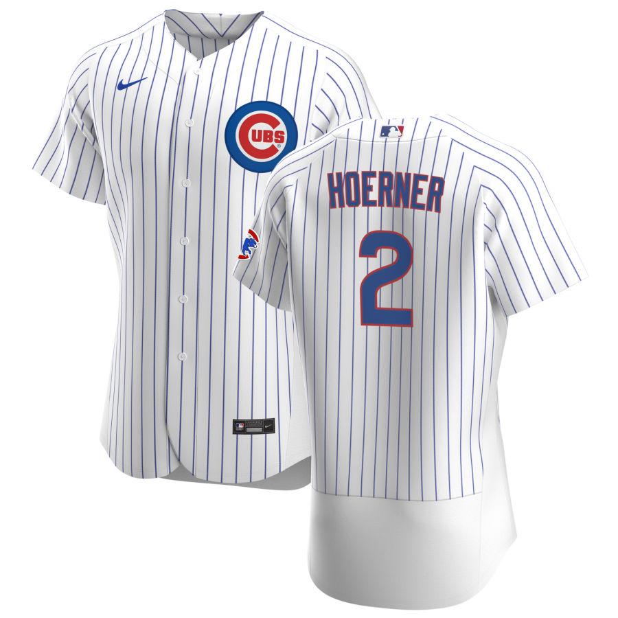 Chicago Cubs #2 Nico Hoerner Men's Nike White Home 2020 Authentic Player Jersey