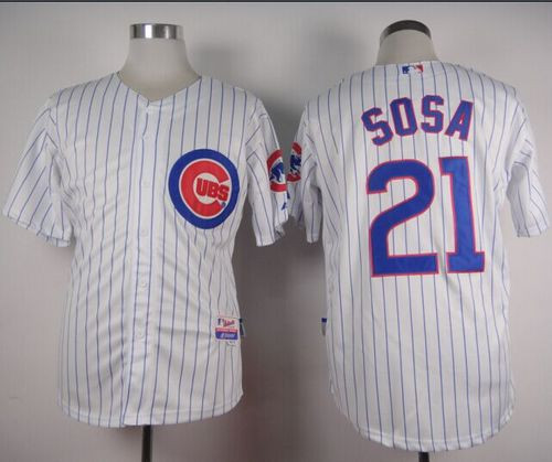 Chicago Cubs #21 Sammy Sosa White Home Cool Base Stitched Baseball Jersey