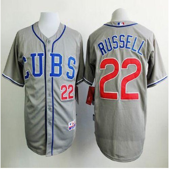 Chicago Cubs #22 Addison Russell Grey Alternate Road Cool Base Stitched Baseball jersey