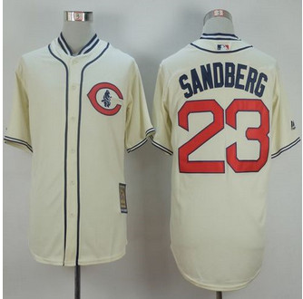 Chicago Cubs #23 Ryne Sandberg Cream 1929 Turn Back The Clock Stitched Baseball Jersey