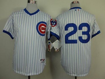 Chicago Cubs #23 Ryne Sandberg White 1988 Turn Back The Clock Baseball Jersey