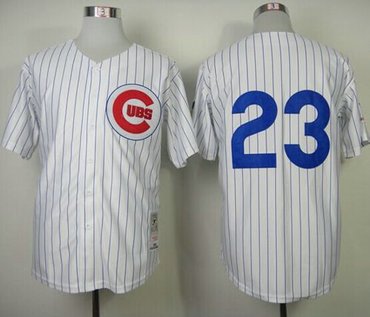 Chicago Cubs #23 Ryne Sandberg White Mitchell and Ness 1984 Throwback Baseball Jersey