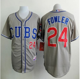 Chicago Cubs #24 Dexter Fowler Grey Alternate Road Cool Base Stitched Baseball Jersey