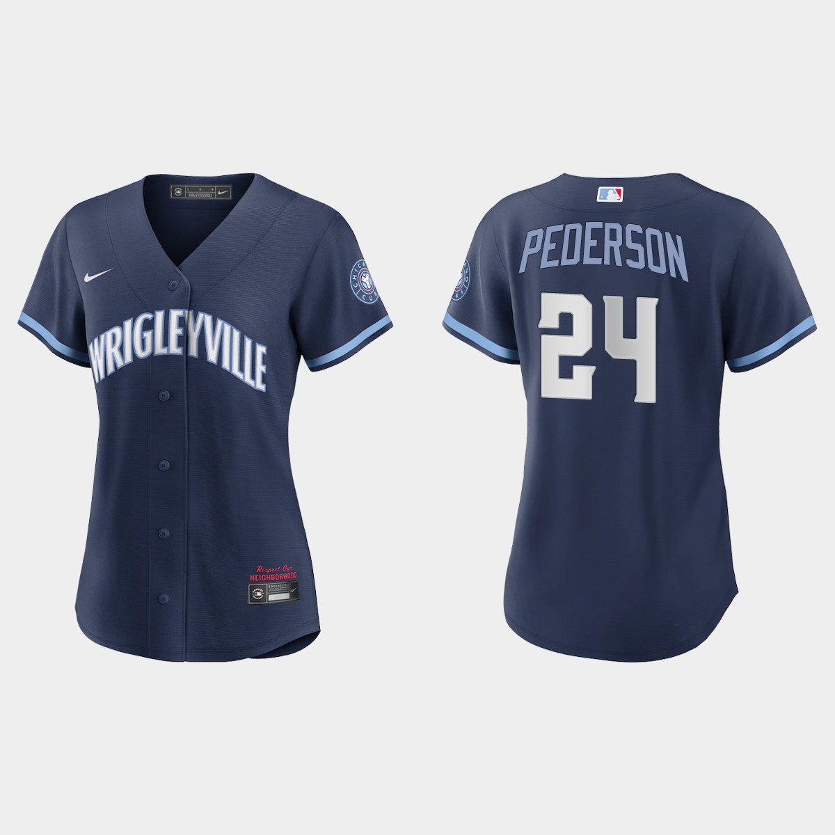 Chicago Cubs #24 Joc Pederson Women's Nike 2021 City Connect Navy MLB Jersey Chicago Cubs #24 Joc Pederson Women's Nike 2021 City Connect Navy MLB Jersey