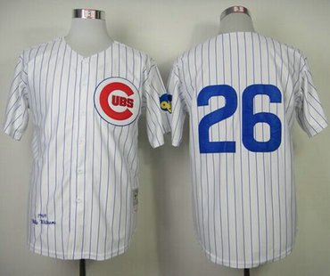 Chicago Cubs #26 Billy Williams White Mitchell and Ness 1969 Throwback Baseball Jersey