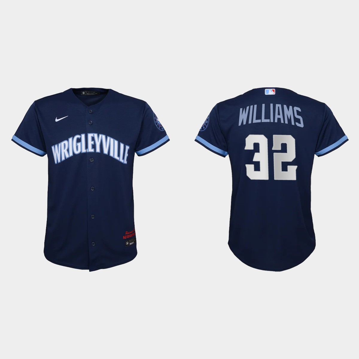 Chicago Cubs #32 Trevor Williams Youth Nike 2021 City Connect Navy MLB Jersey Chicago Cubs #32 Trevor Williams Youth Nike 2021 City Connect Navy MLB Jersey