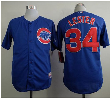 Chicago Cubs #34 Jon Lester Blue Cool Base Stitched Baseball Jersey