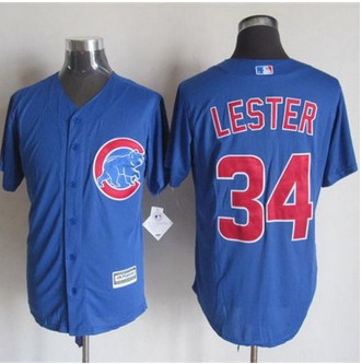 Chicago Cubs #34 Jon Lester Blue New Cool Base Stitched Baseball Jersey