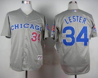 Chicago Cubs #34 Jon Lester Grey 1990 Turn Back The Clock Stitched Baseball Jersey