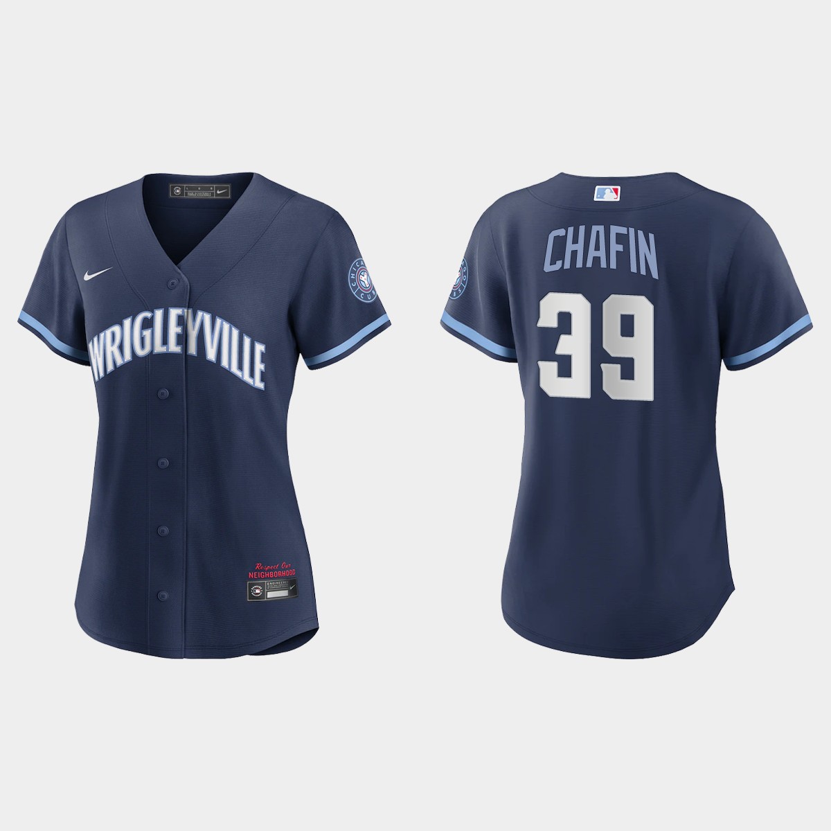 Chicago Cubs #39 Andrew Chafin Women's Nike 2021 City Connect Navy MLB Jersey Chicago Cubs #39 Andrew Chafin Women's Nike 2021 City Connect Navy MLB Jersey