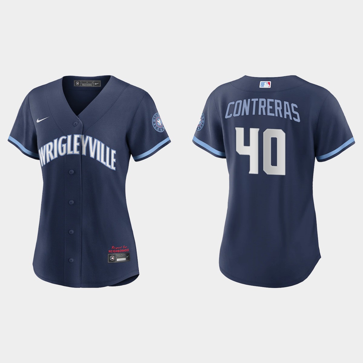 Chicago Cubs #40 Willson Contreras Women's Nike 2021 City Connect Navy MLB Jersey Chicago Cubs #40 Willson Contreras Women's Nike 2021 City Connect Navy MLB Jersey