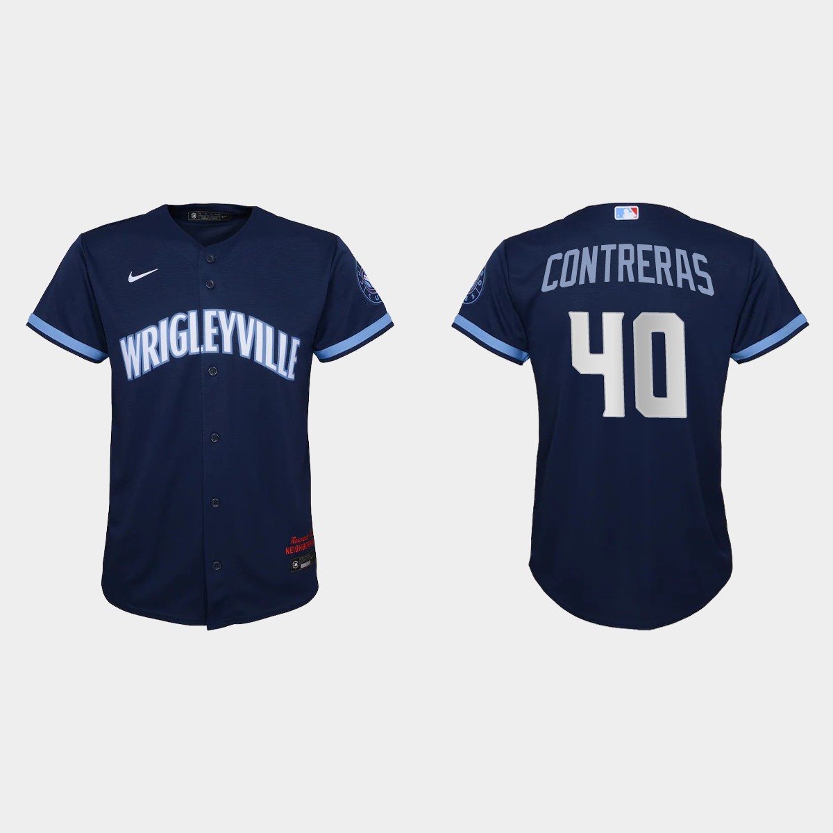 Chicago Cubs #40 Willson Contreras Youth Nike 2021 City Connect Navy MLB Jersey Chicago Cubs #40 Willson Contreras Youth Nike 2021 City Connect Navy MLB Jersey