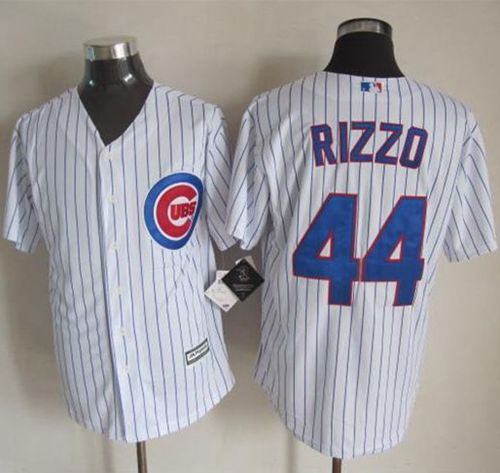 Chicago Cubs #44 Anthony Rizzo New White Strip Cool Base Stitched Baseball Jersey