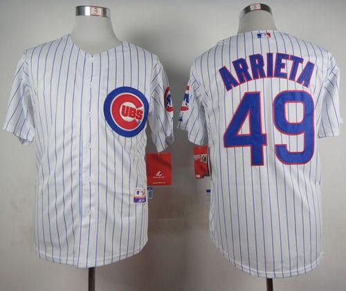 Chicago Cubs #49 Jake Arrieta White Home Cool Base Stitched Baseball Jersey
