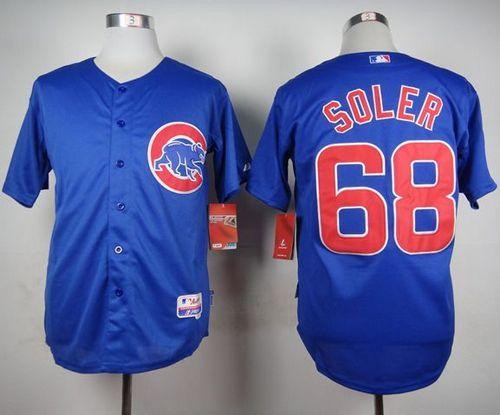 Chicago Cubs #68 Jorge Soler Blue Alternate Cool Base Stitched Baseball Jersey