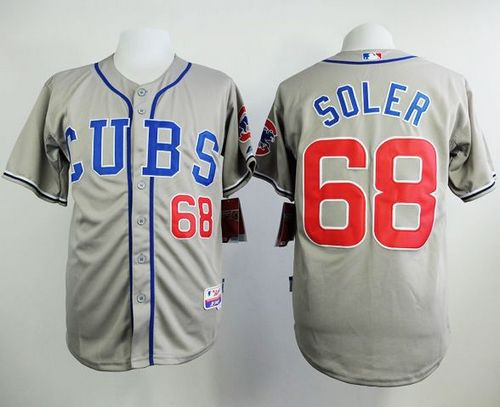 Chicago Cubs #68 Jorge Soler Grey Alternate Road Cool Base Stitched Baseball Jersey