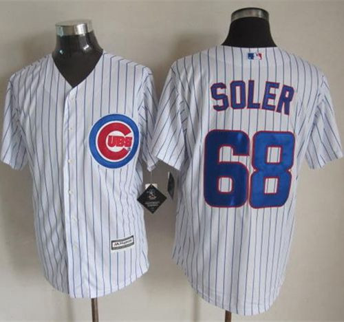 Chicago Cubs #68 Jorge Soler New White Strip Cool Base Stitched Baseball Jersey