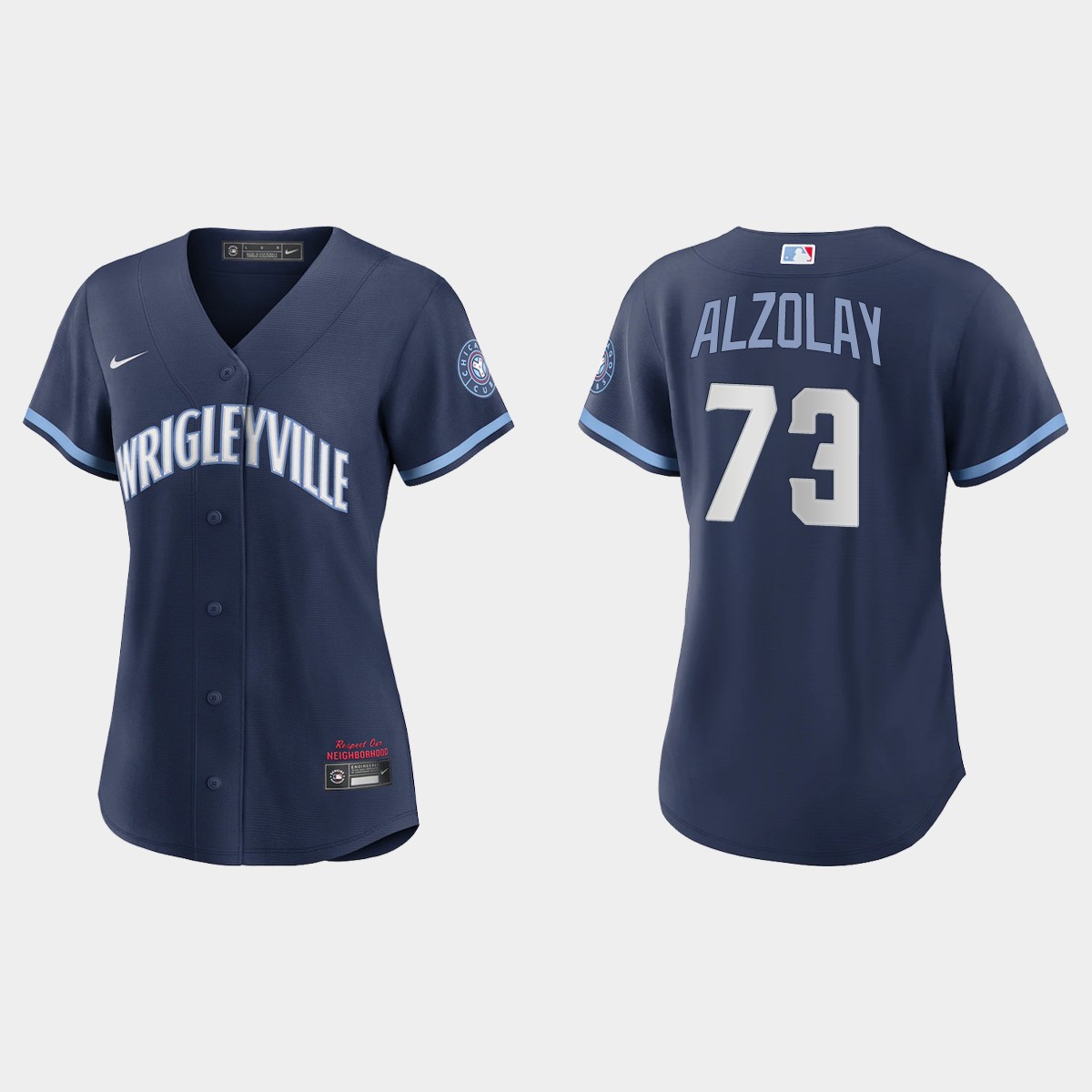 Chicago Cubs #73 Adbert Alzolay Women's Nike 2021 City Connect Navy MLB Jersey Chicago Cubs #73 Adbert Alzolay Women's Nike 2021 City Connect Navy MLB Jersey