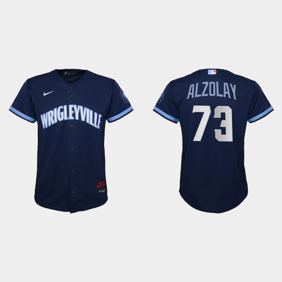 Chicago Cubs #73 Adbert Alzolay Youth Nike 2021 City Connect Navy MLB Jersey Chicago Cubs #73 Adbert Alzolay Youth Nike 2021 City Connect Navy MLB Jersey