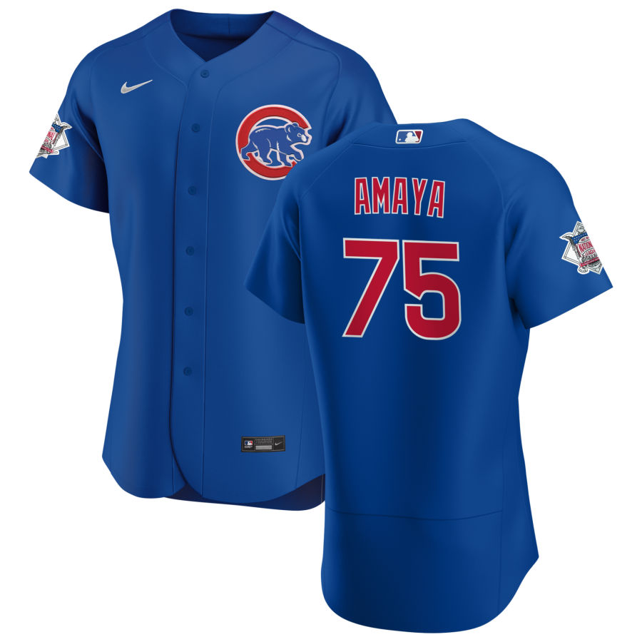 Chicago Cubs #75 Miguel Amaya Men's Nike Royal Alternate 2020 Authentic Player Jersey
