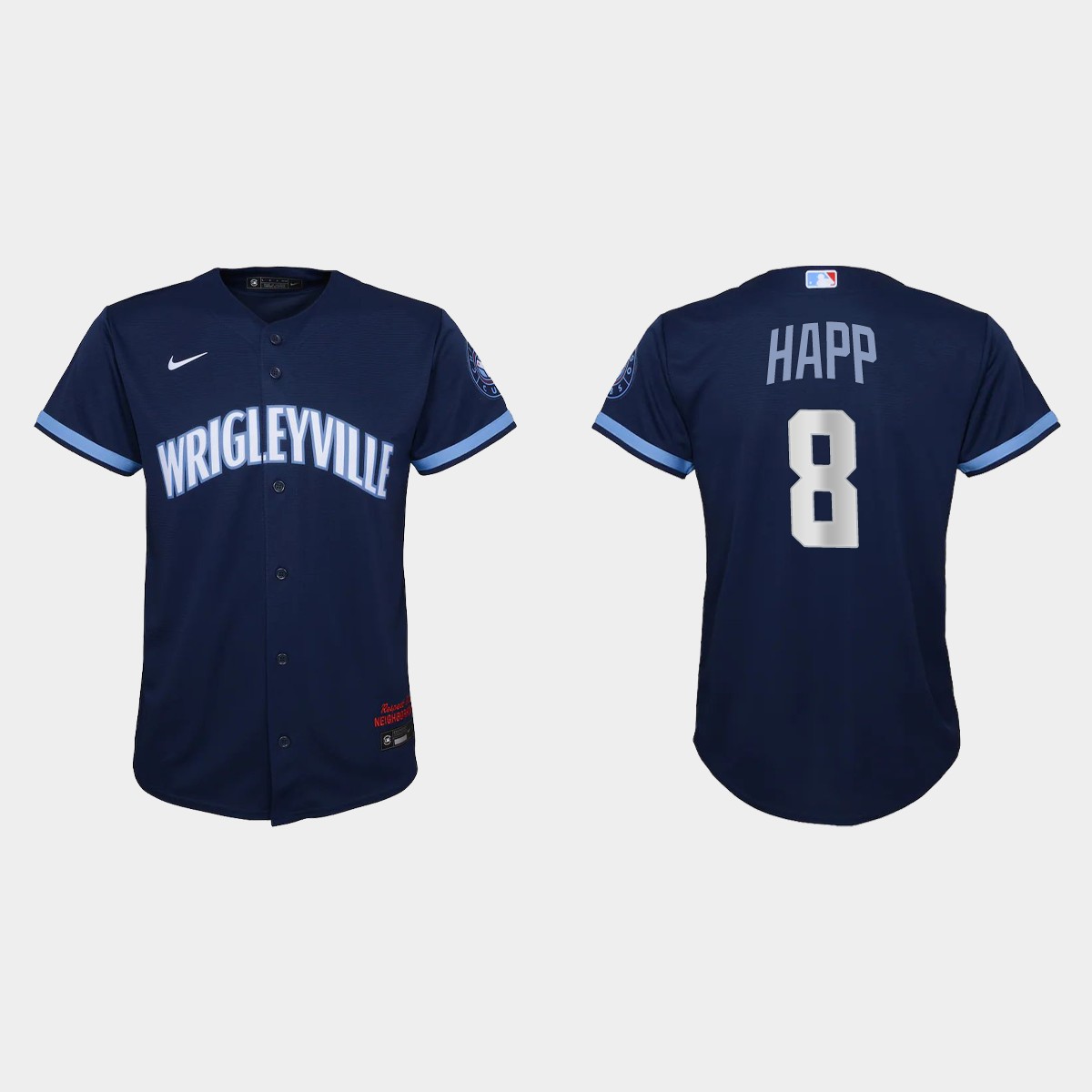 Chicago Cubs #8 Ian Happ Youth Nike 2021 City Connect Navy MLB Jersey Chicago Cubs #8 Ian Happ Youth Nike 2021 City Connect Navy MLB Jersey