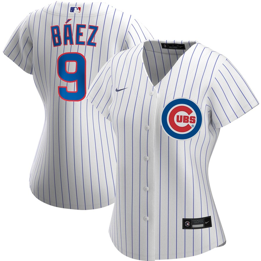 Chicago Cubs #9 Javier Baez Nike Women's Home 2020 MLB Player Jersey White Chicago Cubs #9 Javier Baez Nike Women's Home 2020 MLB Player Jersey White